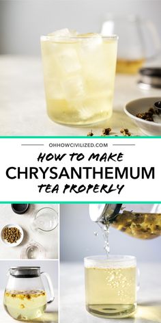 how to make chrysanthemum tea properly with pictures and text overlay