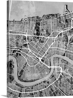 a black and white map of the city of new york, usa with rivers running through it