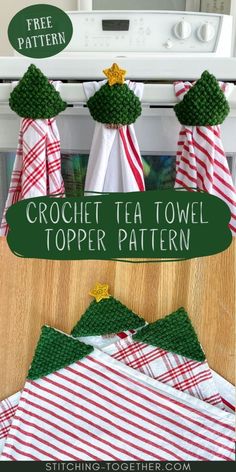 crochet tea towel topper pattern for christmas trees