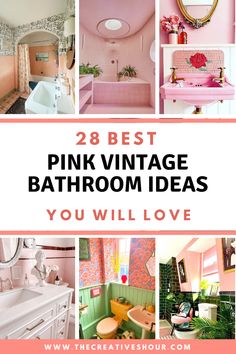 Discover timeless charm with pink vintage bathroom ideas. Explore elegant fixtures, retro tiles, and décor tips. Traditional Pink Bathroom, Pink Bathtub Ideas, Retro Pink Tile Bathroom Makeover, Bathrooms With Pink Tile, Pink Bathroom Tile Ideas, Pink Half Bath, Old Pink Bathroom, Old Pink Tile Bathroom Ideas, Pink Tile Bathroom Makeover