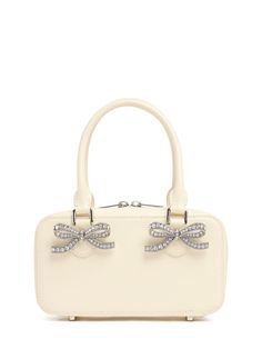 Mini leather top handle bag - Self-portrait - Women | Luisaviaroma Event Shoes, Metal Bow, Cream Bags, Ski Accessories, Bag Light, Sports Accessories, Flat Espadrilles, Swim Accessories, Heeled Loafers