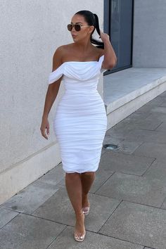 Buy Bad For The Night Bandage Midi Dress in White from Fashion Nova. These Dresses are available in most sizes. Receive free US shipping on orders over $75. White Dress With Heels Outfit, White Dresses For Women Wedding, White Off Shoulder Dress Classy, Post Partum Dress, All White Party Outfits For Women, White Cocktail Dress Classy, Bachlorette Dress, Courthouse Wedding Dress Civil Ceremony, White Wedding Guest Dress