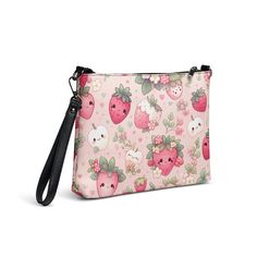 Cute Strawberry Purse Kawaii Pink Crossbody Bag With Strap or Clutch for Women, Teen Clothes, Large Purse - Etsy Strawberry Purse, Teen Clothes, Large Purse, Pink Crossbody Bag, Clutches For Women, Kawaii Accessories, Cute Strawberry, Outfits For Teens, Crossbody Bag