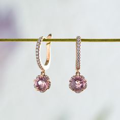 pink sapphire flower earrings Elegant Pink Sapphire Jewelry With Halo Design, Elegant Pink Sapphire Halo Jewelry, Fine Jewelry In Pink Gold With Halo Design, Pink Sapphire Jewelry With Halo Design For Gifts, Pink Sapphire Earrings For Wedding, Formal Blush Diamond Jewelry, Pink Morganite Jewelry With Halo Design, Elegant Pink Sapphire Earrings For Wedding, Elegant Pink Sapphire Earrings For Formal Events