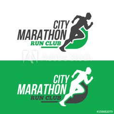 the logo for city marathon run club, which is designed in black and green colors