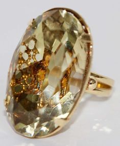 For Sale on 1stDibs - 14k yellow gold ring with large, faceted, bright citrine. Ring size (diameter) 17mm. Rather for petite fingers. Tan Stone, Faberge Jewelry, Vintage Inspired Rings, Citrine Jewelry, Faceted Gems, Golden Ring, Real Jewelry, Citrine Ring, Park Wedding