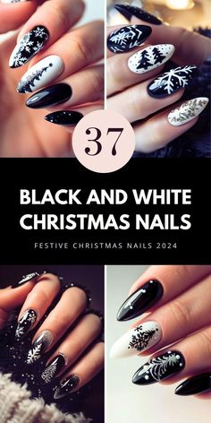 Embrace the season with black and white Christmas nail designs, featuring almond shapes, red and pink hues, and simple acrylic styles. Discover easy designs perfect for short nails. Save this pin to your 'Holiday Beauty' board and visit the article for more ideas.