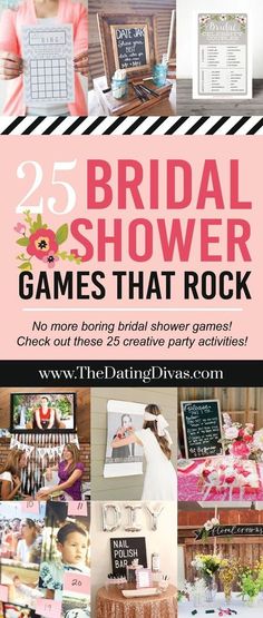 the 25 bridal shower games that rock is featured in this book, which features photos and