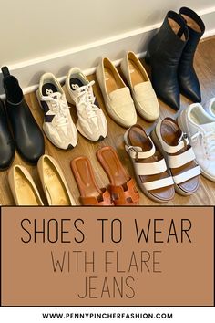 Looking for the perfect accessory to match your flare jeans? 👢 Look no further! We've handpicked 10 stylish and versatile shoe options that'll have you turning heads and stepping out in style! Don’t miss out on these must-have fashion tips – read this post! 👉 Shoes With Flare Jeans, Shoes To Wear With Flare Jeans, Chelsea Boots With Jeans, Flare Outfits, Chic Mom Outfits, Style Flare Jeans, Business Casual Jeans, Penny Pincher Fashion, Styling Chelsea Boots