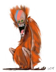 a drawing of a troll with its mouth open