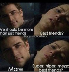 the twilight saga movie scene with two different faces and one saying,'we should be more than just friends best friends? '