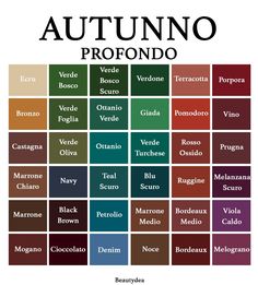 Palette Autunno profondo Palette Autunno Deep, Deep Autumn Colours, Color Palette Deep Autumn, Dark Autumn Colour Palette, Autumn Colours Palette, Dark Autumn Color Palette Fashion, Autumn Deep Outfits, Deep Fall Color Palette, Autumnal Colour Palette