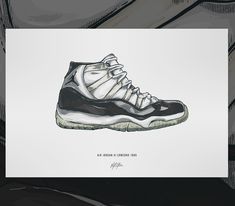 Air Jordan 11 Poster, Air Jordan XI OG Concord, Michael Jordan Art, Nike Jordan Shoes, Sneaker Sport Shoes, Retro Air Jordans 11, Jordans 11, 11 Tattoo, Jordan Art, Michael Jordan Art, Drawing Shoes