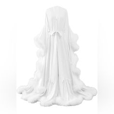 Feature:Women's Feather Bridal Robes Are Made Of The Silk Satin And Feathers. Silky-Smooth Satin On The Outside, Matte Satin On The Inside, With Feather Trim,With Satin Belt. Occasions: This Feather Robes Are Perfect For Wedding,Mothers Day Giftssleepwear,Bathrobe,Boudoir Shoots,Christmas,New Year,Maternity Robe For Photoshoot,Prom,Evening,Birthday,Photo Shoot,Anniversary,Engagement,Pageant,Wedding Guests Dress Or Other Special Occasions. Garment Care: For Feather Bridal Robe Maternity Photoshoo Feather Bridal Robe, Fancy Robes, Robe Wedding, Wedding Scarf, Satin Belt, Bridal Robe, Floral Robes, Wedding Prep, Silk Robe