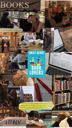 the book lovers collage has many books on it