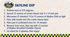 a recipe for sky line dip with instructions