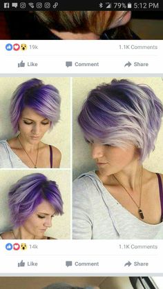 Vivid Color On Grey Hair, Lilac Balayage, White Balayage, Balayage Purple, Purple Shadow, Vivid Hair, Purple Pixie, Hair Dye Tips, Best Hair Dye