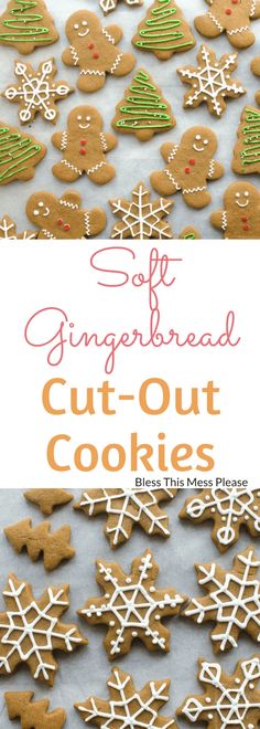 gingerbread cut - out cookies with the title text overlay