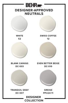 Choosing paint colors with confidence has never been easier with tried-and-true designer hues. Behr Paint Whole House Color Scheme, Behr Paint Colors For Kitchen Walls, Japandi Behr Paint, Neutral Paint Colors For Home, Japandi Paint Colors Behr, Behr Light Beige Paint Colors, Behr Light Greige Paint Colors, Neutral Paint Colors Behr, Behr Beige Paint Colors