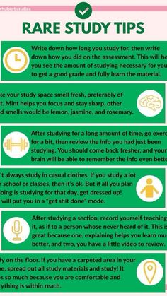 an info sheet describing the benefits of rare study tips