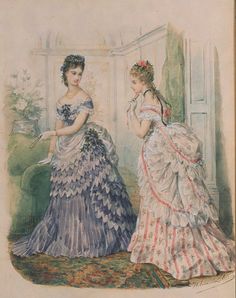 1899 Fashion, 1880s Fashion, 19th Century Clothing, Fashion Illustration Vintage, Edwardian Dress