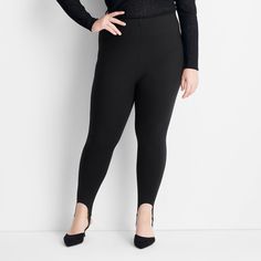 Women's High Rise Stirrup Leggings - Future Collective Black 4X Stirrup Leggings, Stirrups, Bottom Clothes, High Rise, Bottoms Pants, Leggings, Pants, Women Shopping, Black