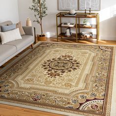 a living room filled with furniture and a rug