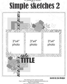 the simple sketch book is ready to be used as a template for an image or scrapbook