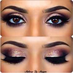 I LOVE THIS LOOK - but with my blonde hair, blonde eyebrows, and blonde eyelashes - I don't think it would work :(Ohh my goodness, this is beautiful! Burgundy Eye Makeup, Make Up Mata, Blue Eye Makeup Tutorial, Mekap Mata, Makeup Tip, Makijaż Smokey Eye, Makeup Hacks, Hooded Eyes