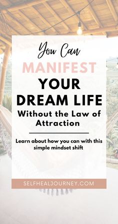 a hammock with the words you can't manfest your dream life without the law of attraction