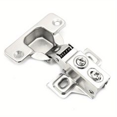 an image of kitchen cabinet door hinges with screws on the bottom part