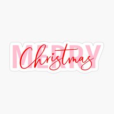 merry christmas sticker in red and white