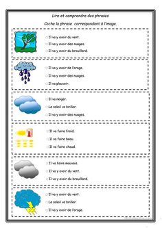 the weather worksheet with pictures and words