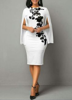 Split Sleeve Dress, Fashion Dresses Online, Classy Dress Outfits, فستان سهرة, Printed Bodycon Dress, Round Neck Dresses, African Design Dresses, Latest African Fashion Dresses, African Fashion Dresses