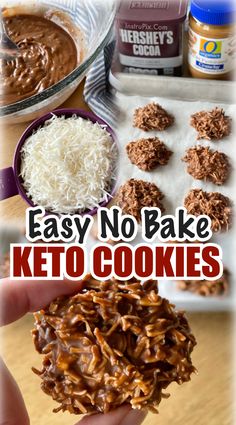 easy no bake keto cookies with chocolate and coconut