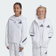 adidas Shop the adidas Z.N.E. Full-Zip Hooded Track Jacket Kids - White at adidas.com/us! See all the styles and colors of adidas Z.N.E. Full-Zip Hooded Track Jacket Kids - White at the official adidas online shop. Sporty White Track Jacket With Double-lined Hood, White Athleisure Track Jacket With Double-lined Hood, Sporty Long Sleeve Track Jacket With Double-lined Hood, Adidas Sporty Hooded Jacket With Double-lined Hood, Adidas Track Jacket With Double-lined Hood For Sports, Adidas Primeknit, Adidas Track Jacket, Kid Lifestyle, Adidas Sportswear