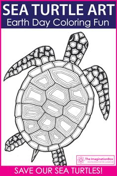 the sea turtle art earth day coloring fun