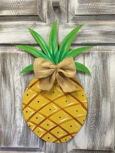 Pineapple Door Hanger and Yard Stakes 25x14 More Designs Available | ROOZBES. Pineapple Door Hanger, Pineapple Monogram, Steel Front Door, Outdoor Metal Wall Art, Door Signs Diy, Southern Design, Pink Door, Crafts For Seniors, Automotive Paint