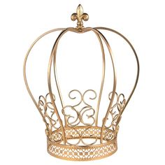 This gorgeous large metal crown is perfect base centerpiece for weddings, bridal shower, princess or prince, quinceanera, birthdays, promenade or royal theme parties. Decorate crown with ribbons, gemstones, fresh flowers, candles or add this as your final touch for large cakes.Made out of hefty and sturdy metal that will not bend easily. Height: 11-1/2 inchesWidth: 9-3/4 inches (diameter)Base width: 5-7/8 inches (diameter)Weight: 1.06 lbs. Royal Theme Party, Birthday Cake Crown, Castle Cake Topper, Crown Centerpiece, Crown Cake Topper, Royal Theme, Butterfly Cake Topper, Flowers Candles, Crown Cake