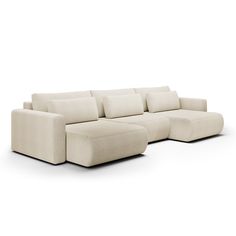 Canapé U 4 places convertible coffre Evy Beige  Collection :  Evy  Fabrication : Fabrication Européenne  Matériaux :  Revêtement : Tissu 100% Polyester Rembourrage de l'assise : mousse de polyuréthane T30 et ressorts ondulés type B Rembourrage du dossier : mousse polyuréthane T25 Coussins : remplissage mousse Structure : Bois de pin Coffre : Panneau laminé blanc Piétement ABS noir  Couleur :   Beige  Caractéristiques :  Canapé U 4 places Convertible en lit d'appoint Ouverture facile : avance de Leroy Merlin, Convertible