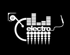 the electronic logo is shown on a black background