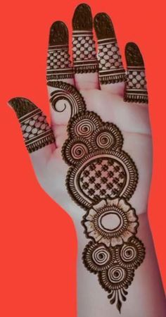 the hand is decorated with henna designs