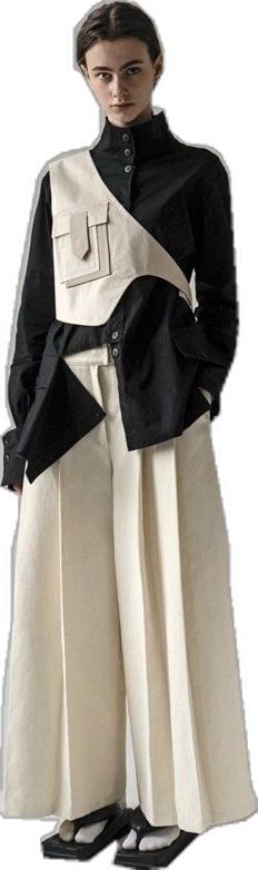 Cream Pleated Pants, Asymmetrical Vest, Masculine Outfits, Genderless Fashion, Pleated Trousers, Womens Pants, Pleated Pants, Individual Style, Design Studio