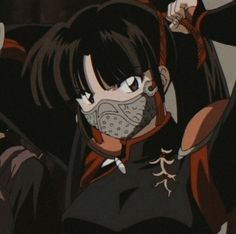 an anime character wearing a face mask