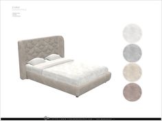 an image of a bed with four different colors on the headboard and foot board