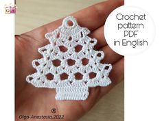 a crochet christmas tree ornament in english