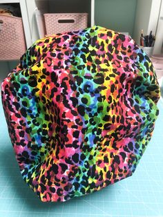 Bouffant style scrub cap Adult size Elastic back Ready to ship! Bouffant Scrub Caps, Scrub Cap, Scrub Caps, Scrubs, Rainbow, Elastic