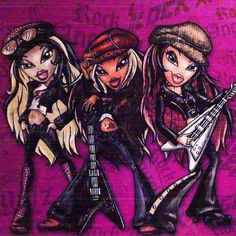 three girls with guitars and hats on