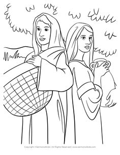 jesus and mary coloring page for kids