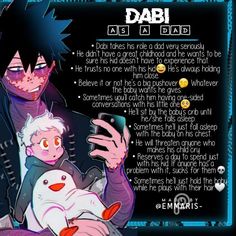 an image of a man holding a penguin and texting about the origin of dabi